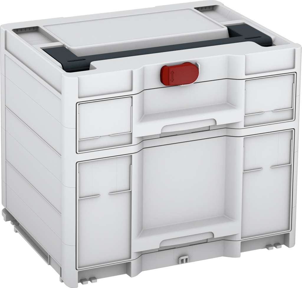 Systainer³ Sortainer/2 M 337, Light Grey with Anthracite lid handle and Carmine Red catches