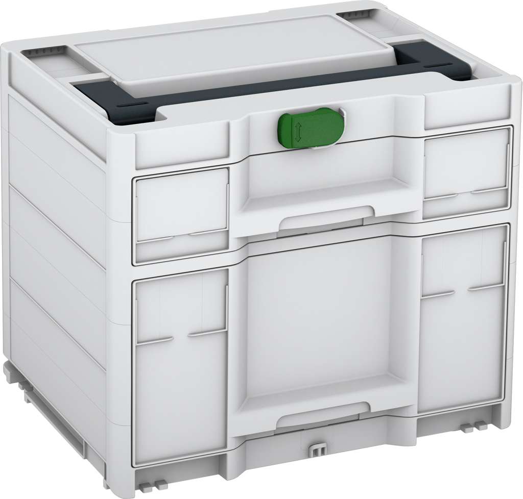 Systainer³ Sortainer/2 M 337, Light Grey with Anthracite lid handle and Emerald Green catches