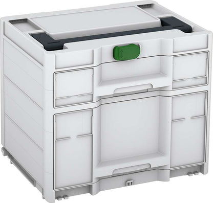 Systainer³ Sortainer/2 M 337, Light Grey with Anthracite lid handle and Emerald Green catches