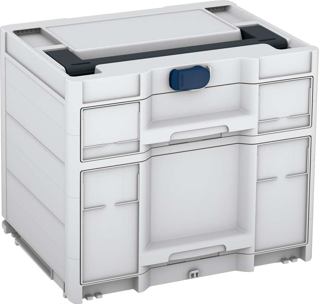 Systainer³ Sortainer/2 M 337, Light Grey with Anthracite lid handle and Sapphire Blue catches