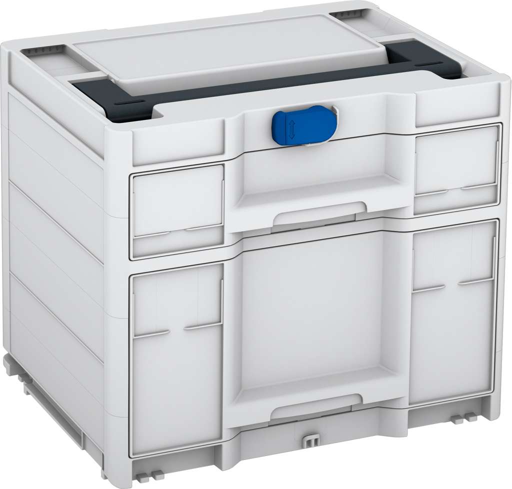 Systainer³ Sortainer/2 M 337, Light Grey with Anthracite lid handle and Signal Blue catches