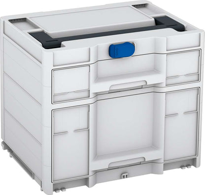 Systainer³ Sortainer/2 M 337, Light Grey with Anthracite lid handle and Signal Blue catches