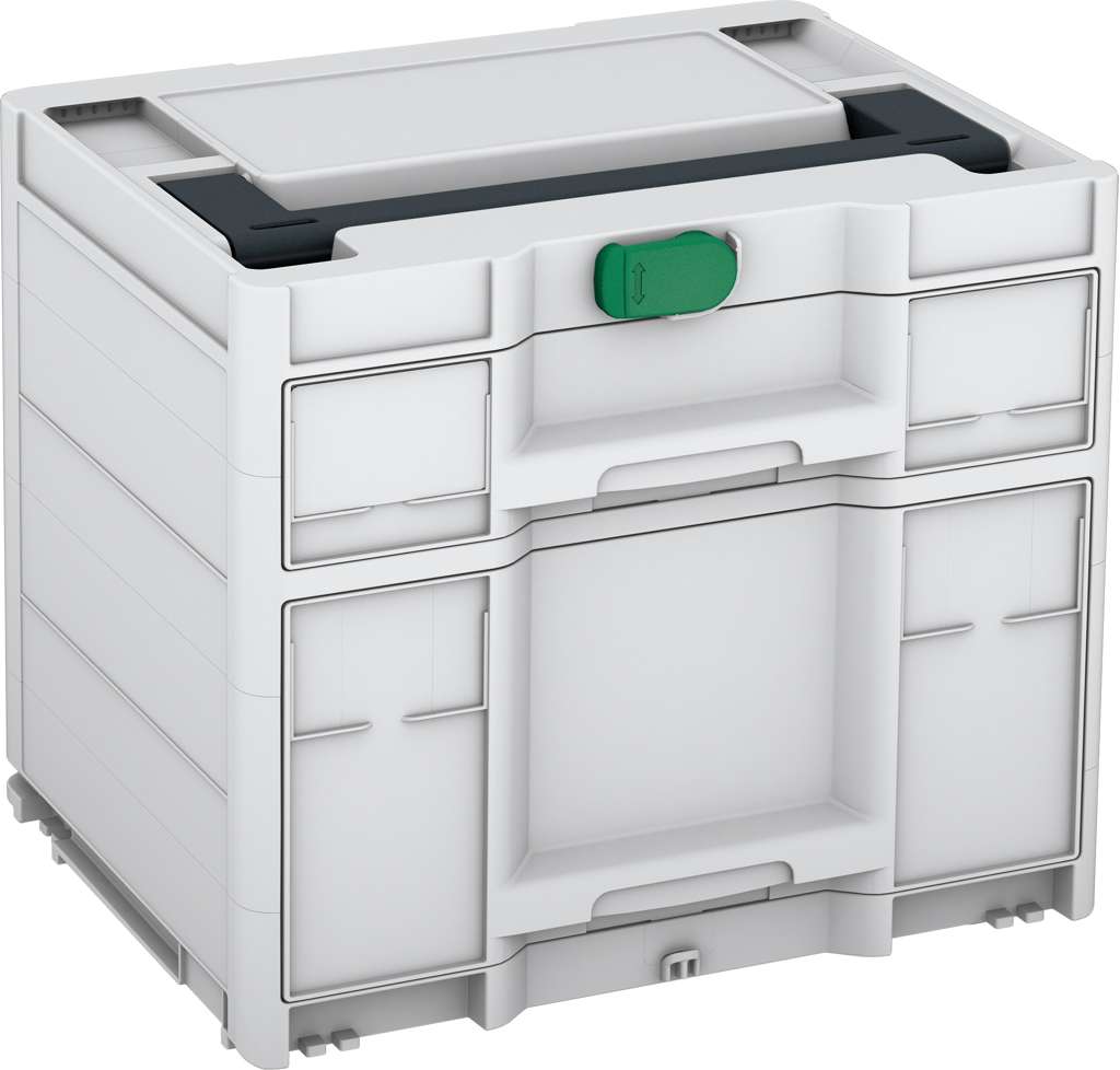 Systainer³ Sortainer/2 M 337, Light Grey with Anthracite lid handle and Signal Green catches