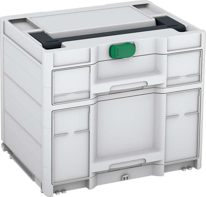 Systainer³ Sortainer/2 M 337, Light Grey with Anthracite lid handle and Signal Green catches