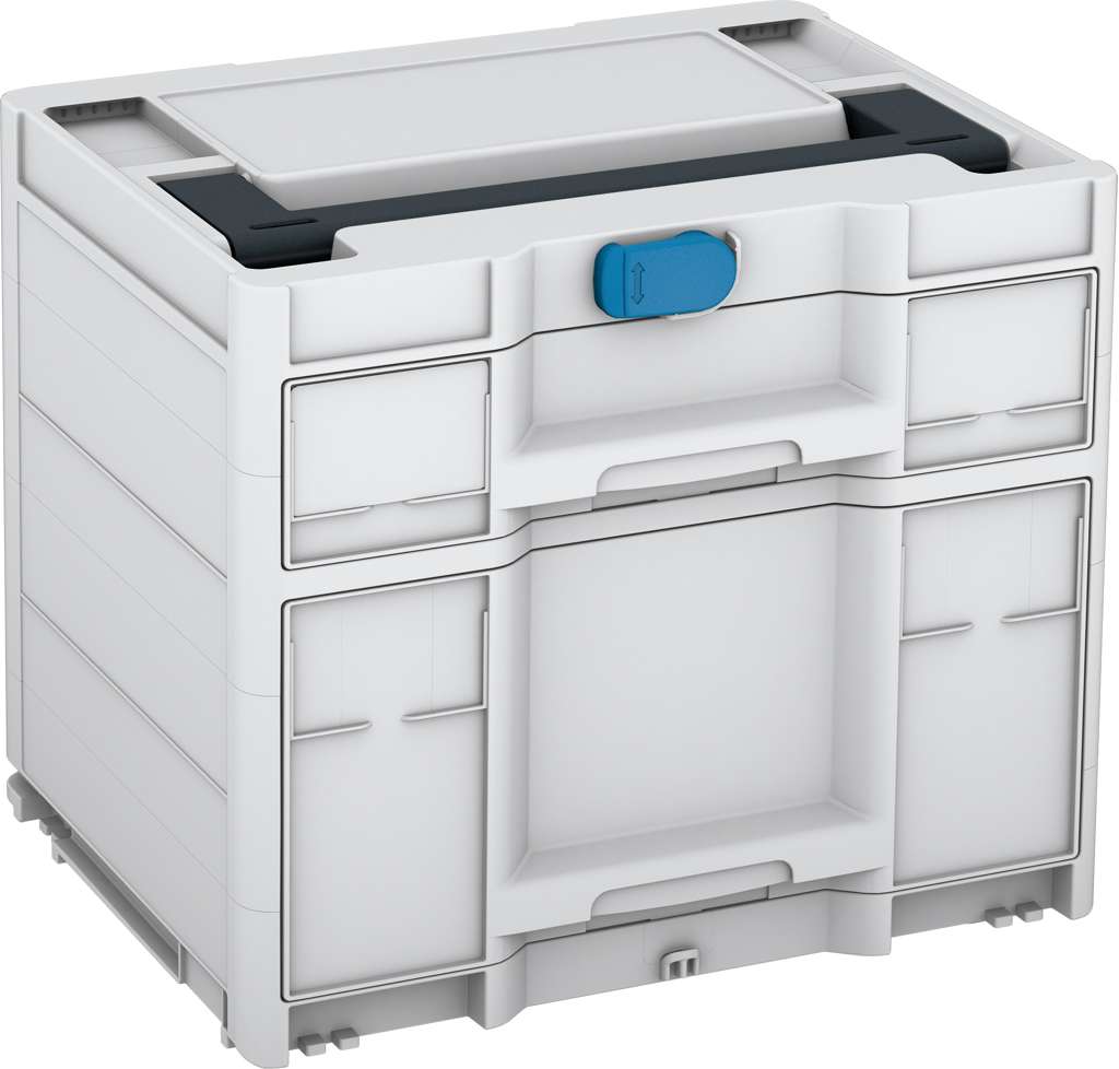 Systainer³ Sortainer/2 M 337, Light Grey with Anthracite lid handle and Sky Blue catches