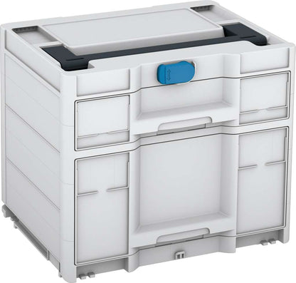 Systainer³ Sortainer/2 M 337, Light Grey with Anthracite lid handle and Sky Blue catches
