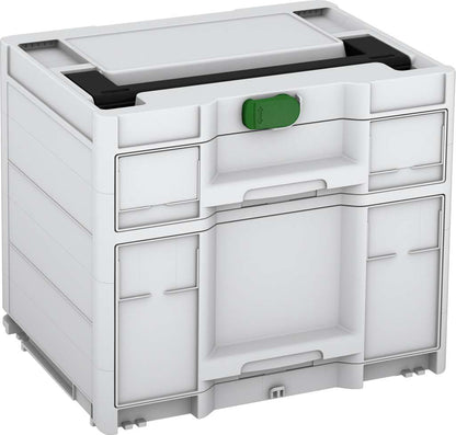 Systainer³ Sortainer/2 M 337, Light Grey with Black lid handle and Emerald Green catches