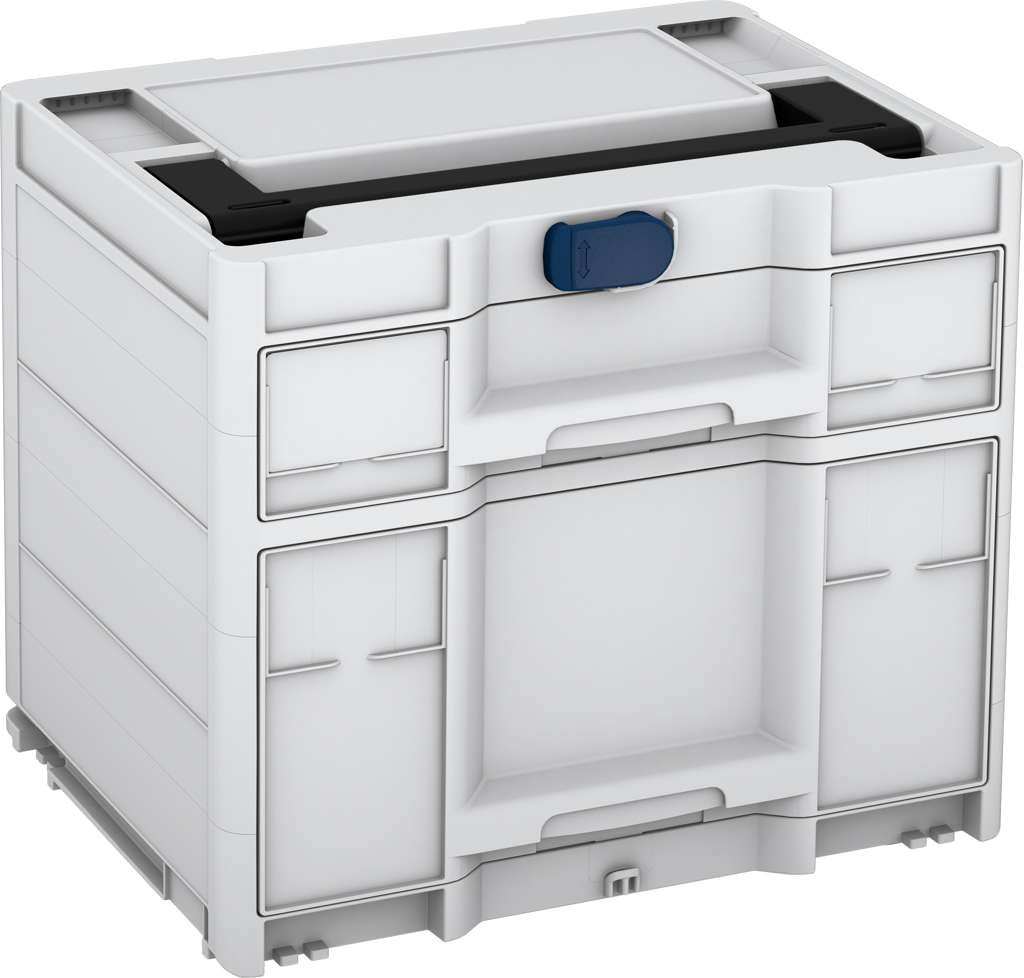 Systainer³ Sortainer/2 M 337, Light Grey with Black lid handle and Sapphire Blue catches