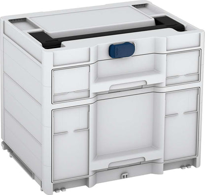Systainer³ Sortainer/2 M 337, Light Grey with Black lid handle and Sapphire Blue catches