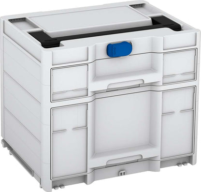 Systainer³ Sortainer/2 M 337, Light Grey with Black lid handle and Signal Blue catches