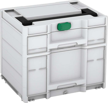 Systainer³ Sortainer/2 M 337, Light Grey with Black lid handle and Signal Green catches