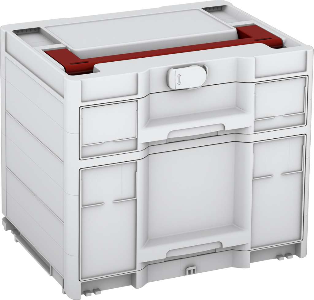 Systainer³ Sortainer/2 M 337, Light Grey with Carmine Red lid handle