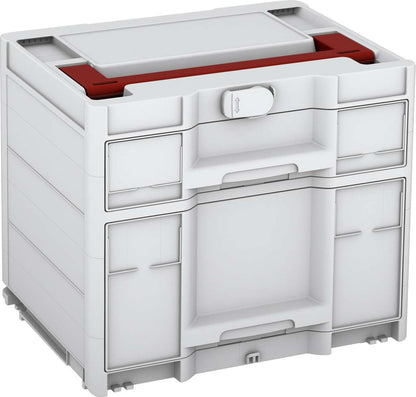 Systainer³ Sortainer/2 M 337, Light Grey with Carmine Red lid handle