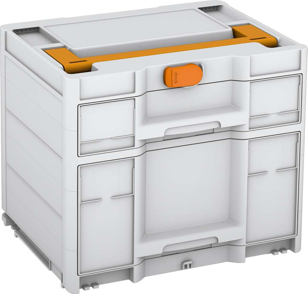 Systainer³ Sortainer/2 M 337, Light Grey with Daffodil Yellow lid handle and Deep Orange catches