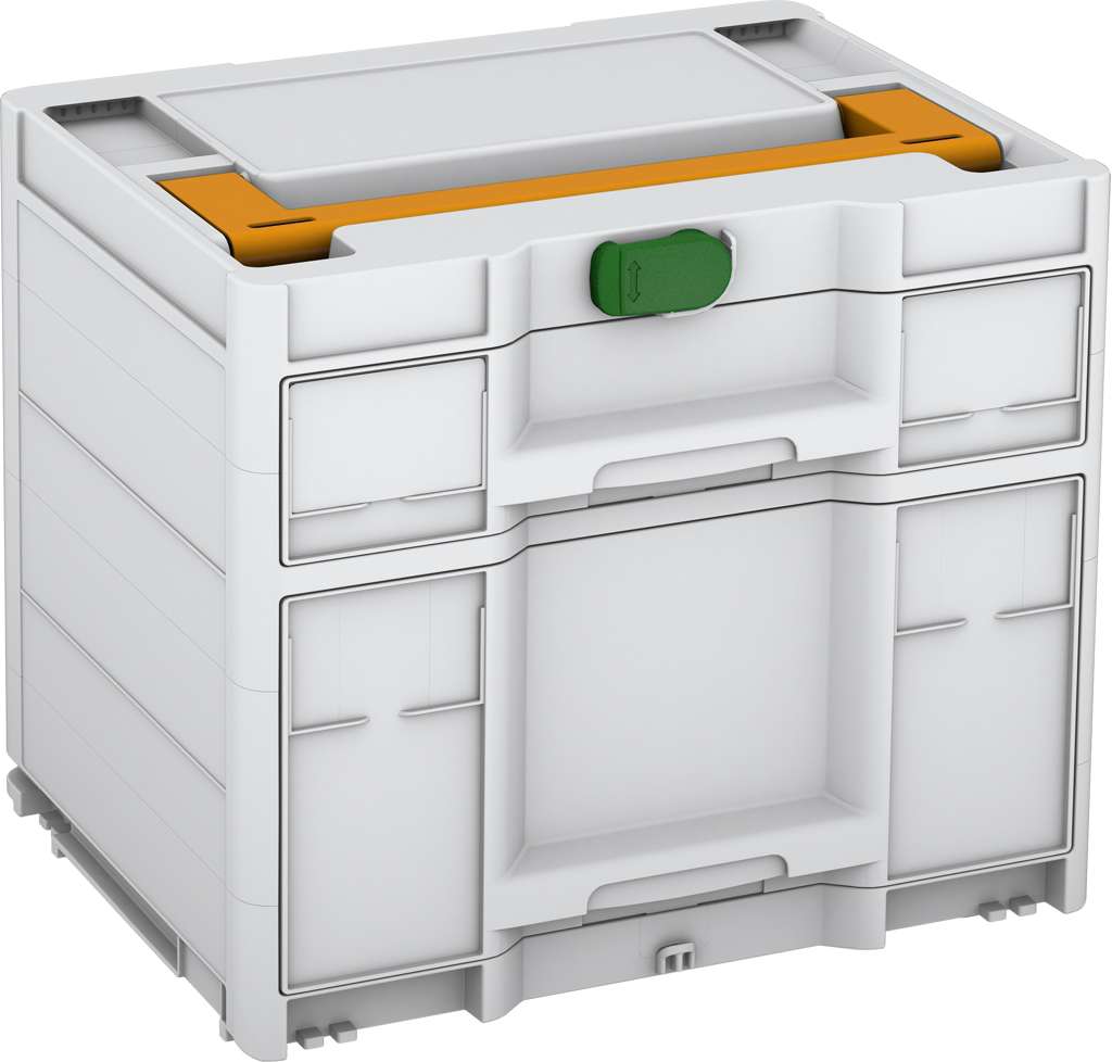 Systainer³ Sortainer/2 M 337, Light Grey with Daffodil Yellow lid handle and Emerald Green catches