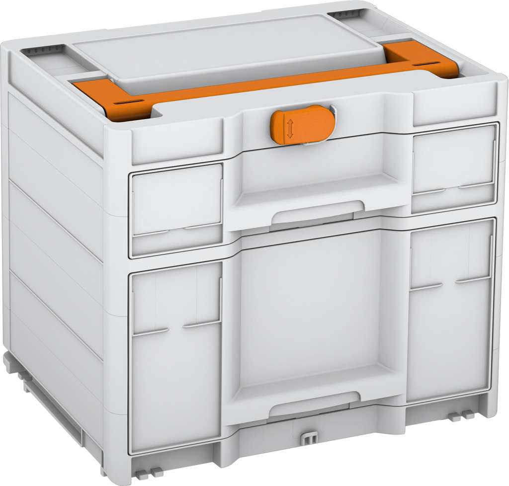 Systainer³ Sortainer/2 M 337, Light Grey with Deep Orange lid handle and Deep Orange catches