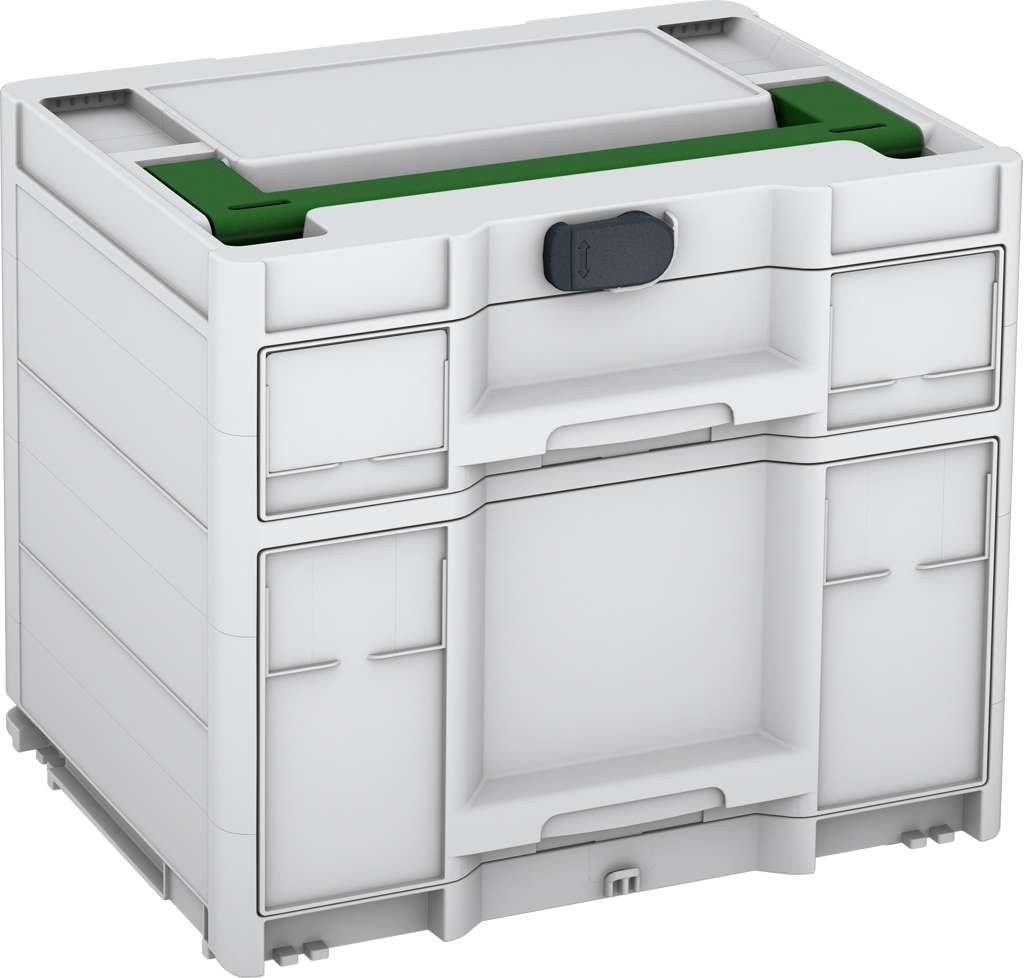 Systainer³ Sortainer/2 M 337, Light Grey with Emerald Green lid handle and Anthracite catches