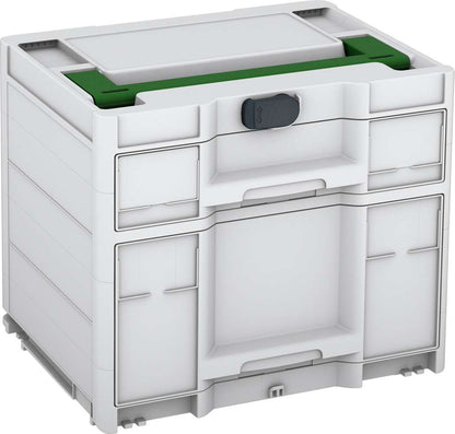 Systainer³ Sortainer/2 M 337, Light Grey with Emerald Green lid handle and Anthracite catches