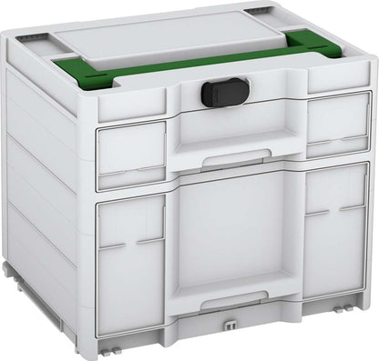 Systainer³ Sortainer/2 M 337, Light Grey with Emerald Green lid handle and Black catches