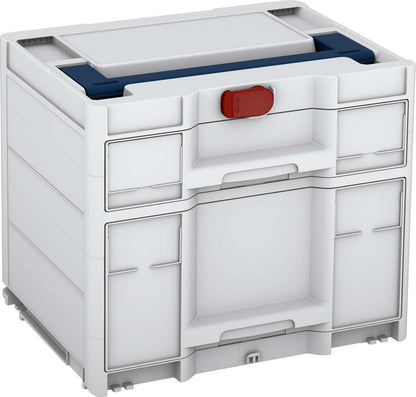 Systainer³ Sortainer/2 M 337, Light Grey with Sapphire Blue lid handle and Carmine Red catches