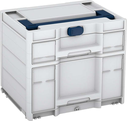 Systainer³ Sortainer/2 M 337, Light Grey with Sapphire Blue lid handle and Sapphire Blue catches