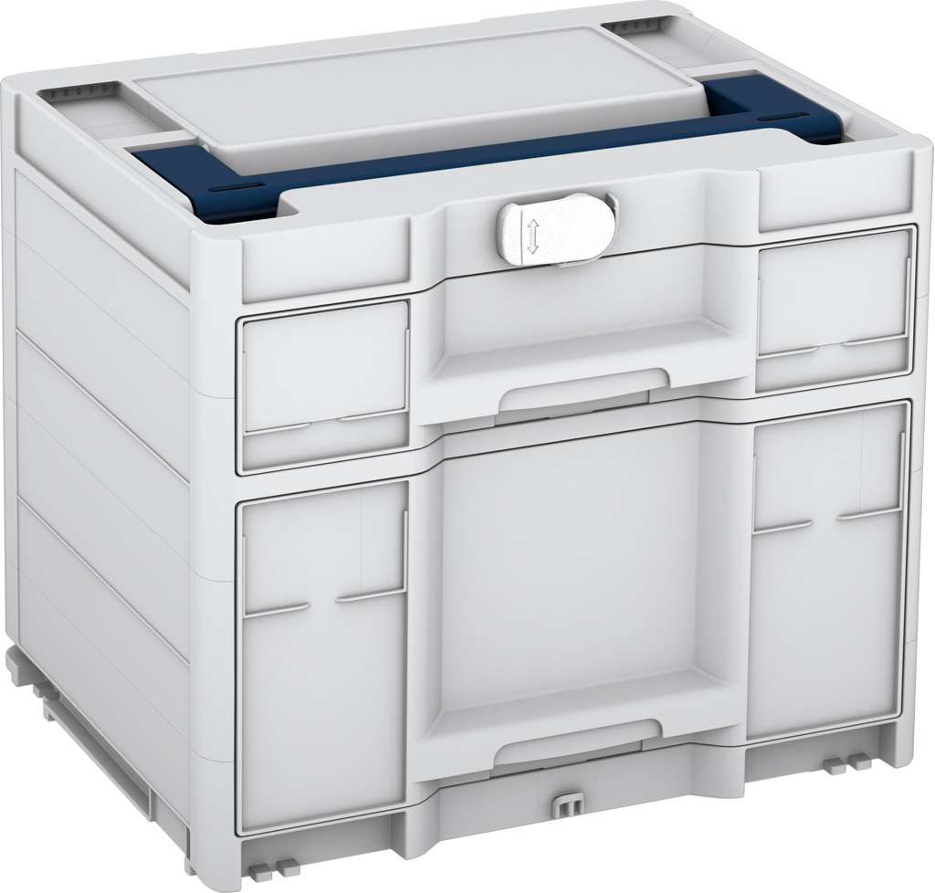 Systainer³ Sortainer/2 M 337, Light Grey with Sapphire Blue lid handle and White catches