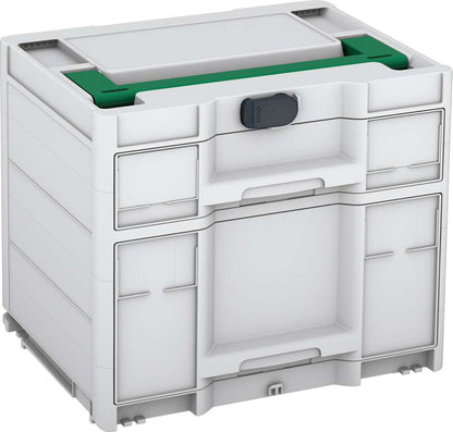 Systainer³ Sortainer/2 M 337, Light Grey with Signal Green lid handle and Anthracite catches