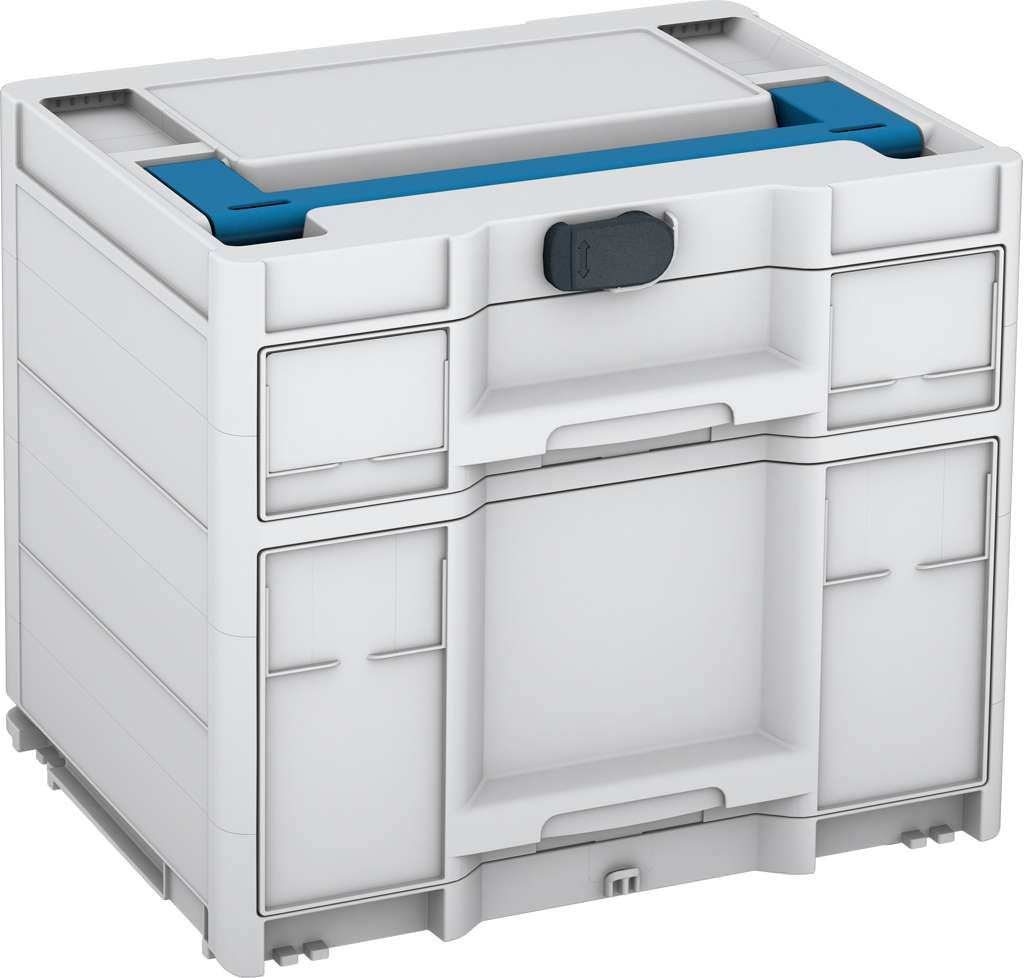 Systainer³ Sortainer/2 M 337, Light Grey with Sky Blue lid handle and Anthracite catches