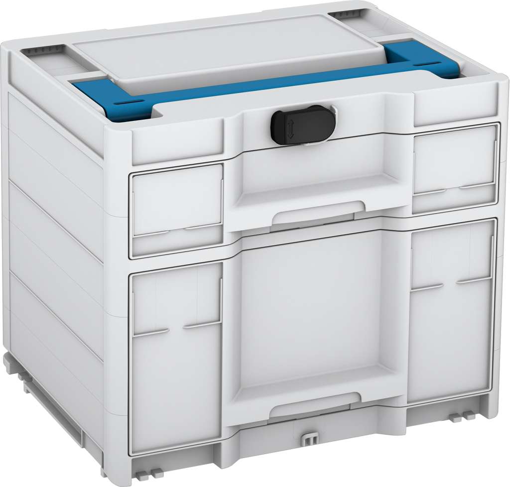 Systainer³ Sortainer/2 M 337, Light Grey with Sky Blue lid handle and Black catches