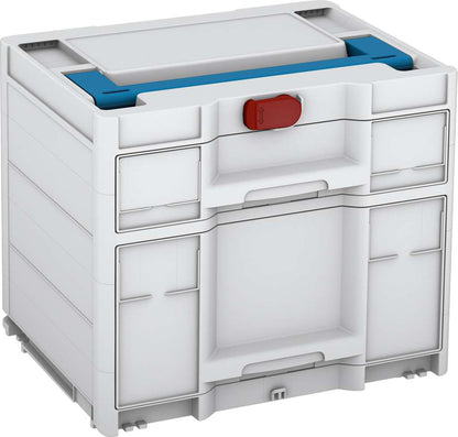 Systainer³ Sortainer/2 M 337, Light Grey with Sky Blue lid handle and Carmine Red catches