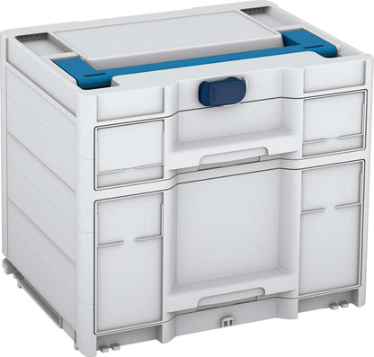 Systainer³ Sortainer/2 M 337, Light Grey with Sky Blue lid handle and Sapphire Blue catches
