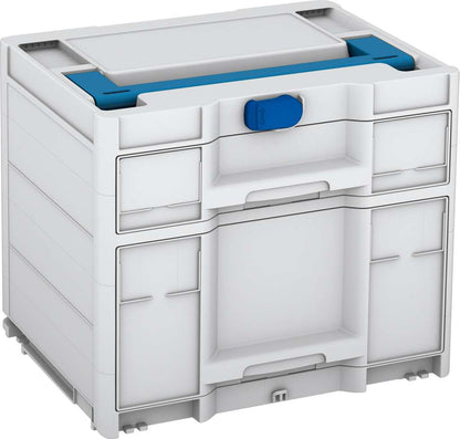Systainer³ Sortainer/2 M 337, Light Grey with Sky Blue lid handle and Signal Blue catches