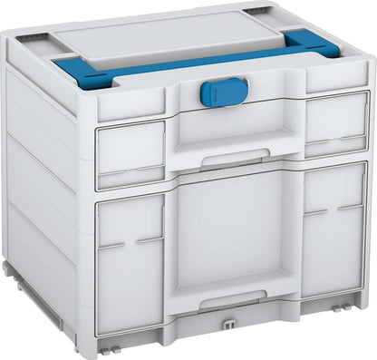 Systainer³ Sortainer/2 M 337, Light Grey with Sky Blue lid handle and Sky Blue catches