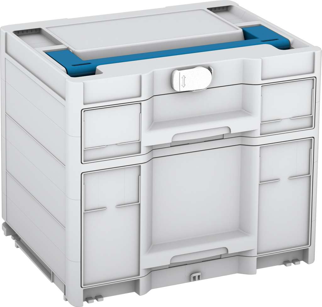 Systainer³ Sortainer/2 M 337, Light Grey with Sky Blue lid handle and White catches