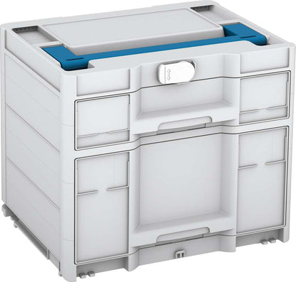 Systainer³ Sortainer/2 M 337, Light Grey with Sky Blue lid handle and White catches