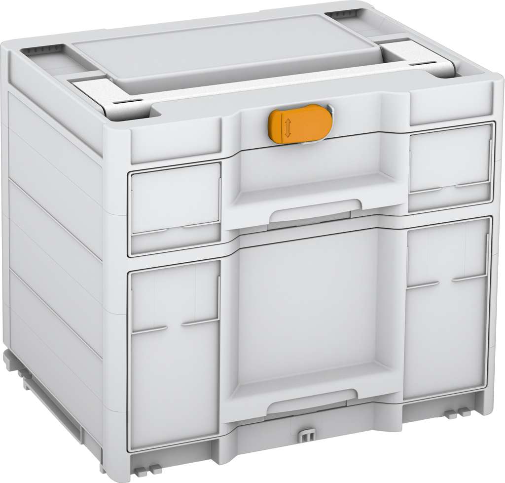 Systainer³ Sortainer/2 M 337, Light Grey with White lid handle and Daffodil Yellow catches