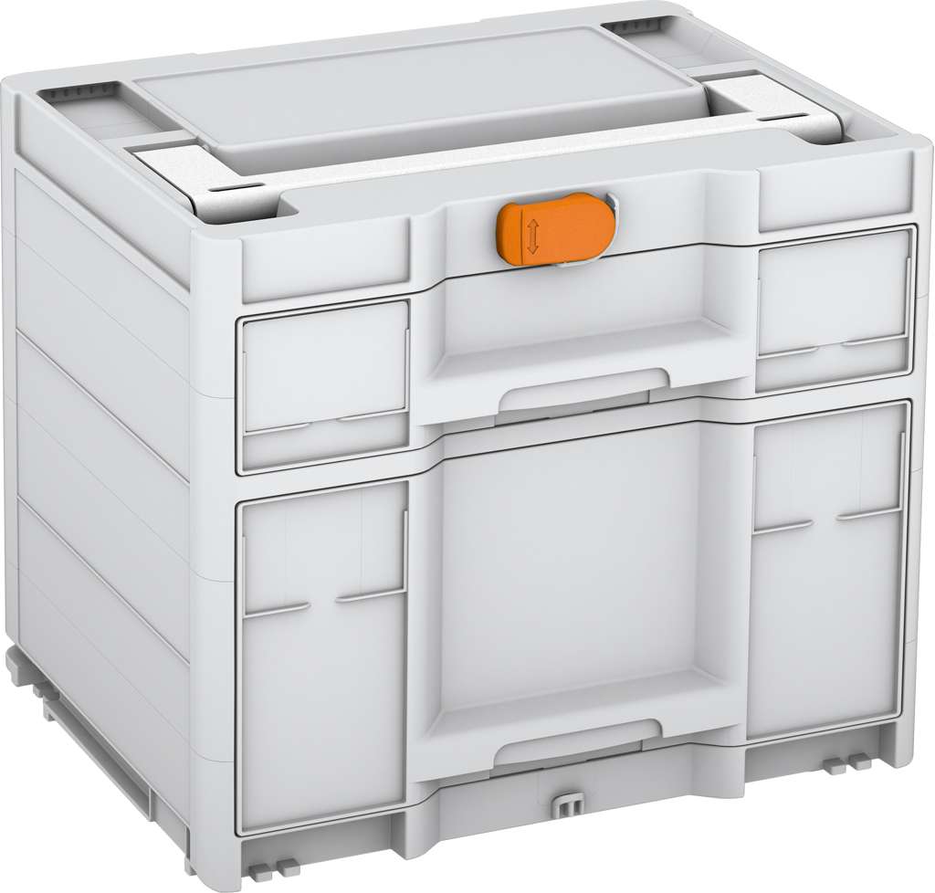 Systainer³ Sortainer/2 M 337, Light Grey with White lid handle and Deep Orange catches