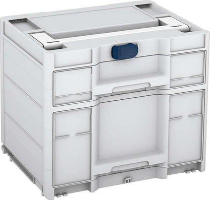 Systainer³ Sortainer/2 M 337, Light Grey with White lid handle and Sapphire Blue catches