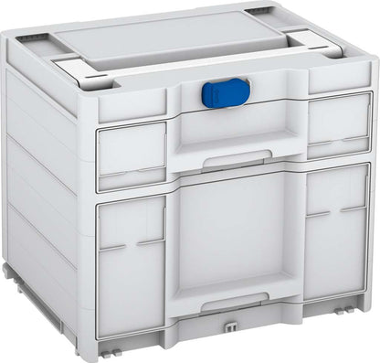Systainer³ Sortainer/2 M 337, Light Grey with White lid handle and Signal Blue catches