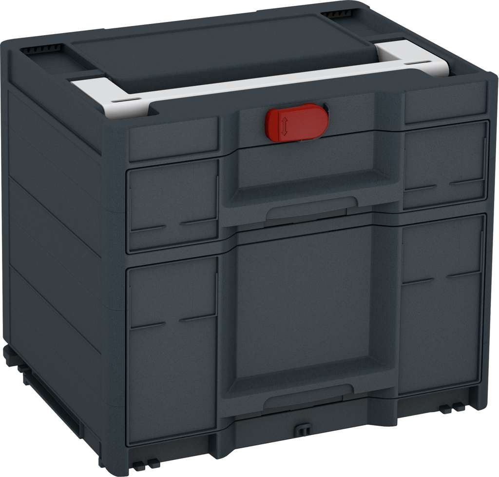 Systainer³ Sortainer/2 M 337, Anthracite with Light Grey lid handle and Carmine Red catches