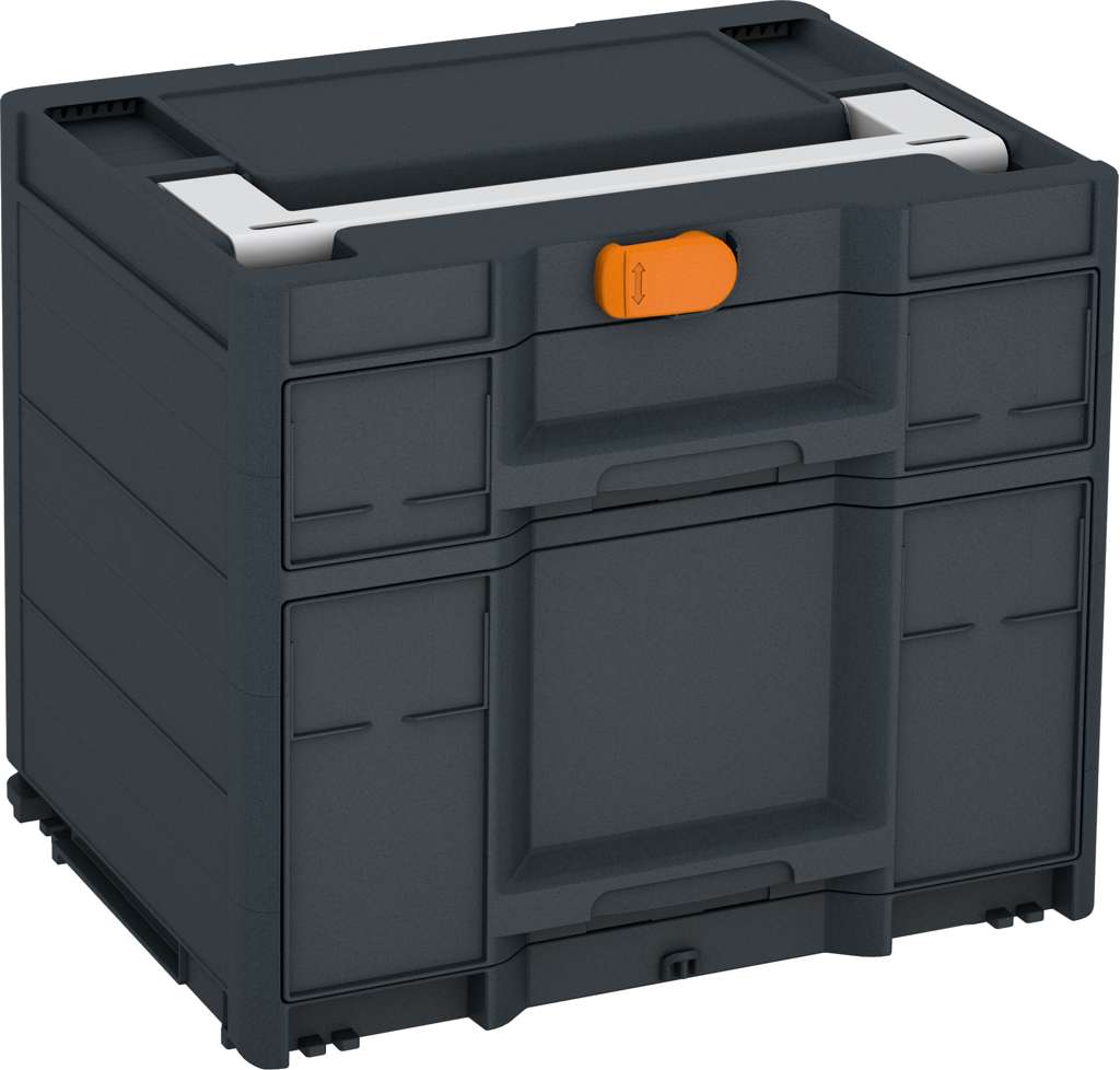Systainer³ Sortainer/2 M 337, Anthracite with Light Grey lid handle and Deep Orange catches