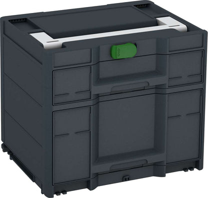 Systainer³ Sortainer/2 M 337, Anthracite with Light Grey lid handle and Emerald Green catches