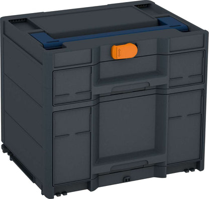 Systainer³ Sortainer/2 M 337, Anthracite with Sapphire Blue lid handle and Deep Orange catches
