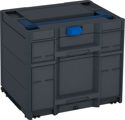 Systainer³ Sortainer/2 M 337, Anthracite with Sapphire Blue lid handle and Signal Blue catches