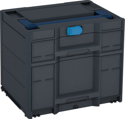 Systainer³ Sortainer/2 M 337, Anthracite with Sapphire Blue lid handle and Sky Blue catches