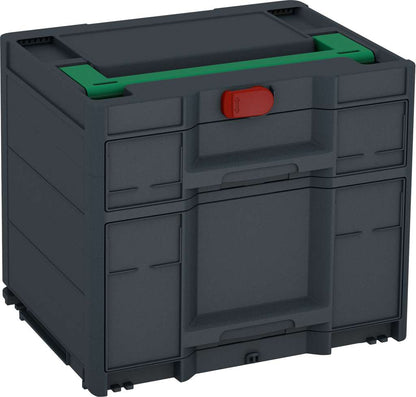 Systainer³ Sortainer/2 M 337, Anthracite with Signal Green lid handle and Carmine Red catches