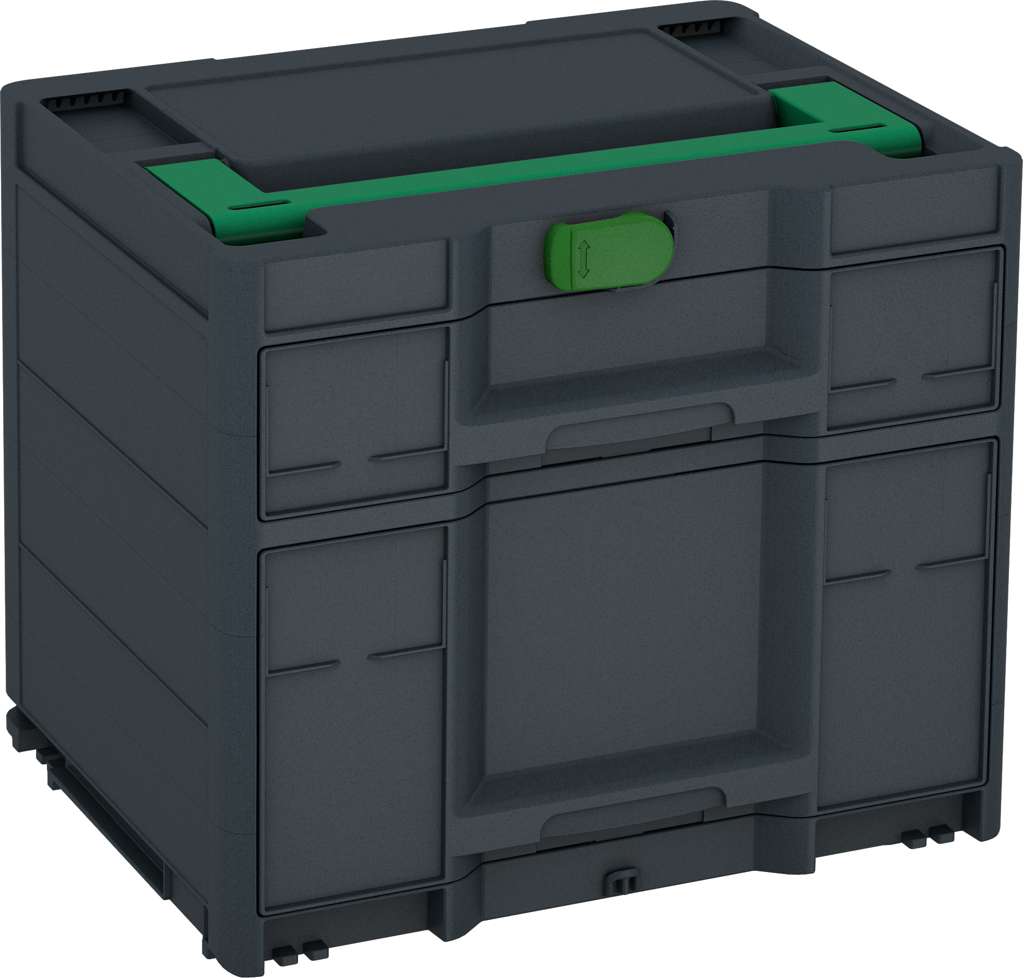 Systainer³ Sortainer/2 M 337, Anthracite with Signal Green lid handle and Emerald Green catches