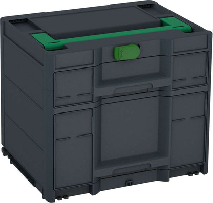 Systainer³ Sortainer/2 M 337, Anthracite with Signal Green lid handle and Emerald Green catches
