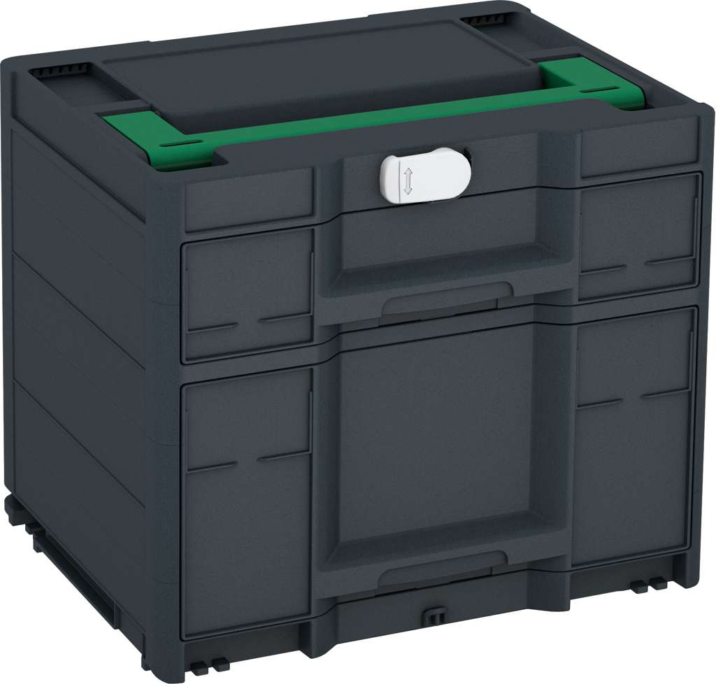 Systainer³ Sortainer/2 M 337, Anthracite with Signal Green lid handle and Light Grey catches