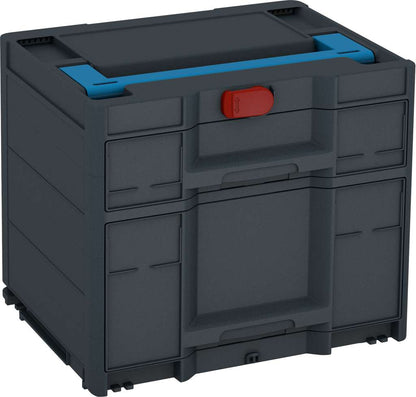 Systainer³ Sortainer/2 M 337, Anthracite with Sky Blue lid handle and Carmine Red catches